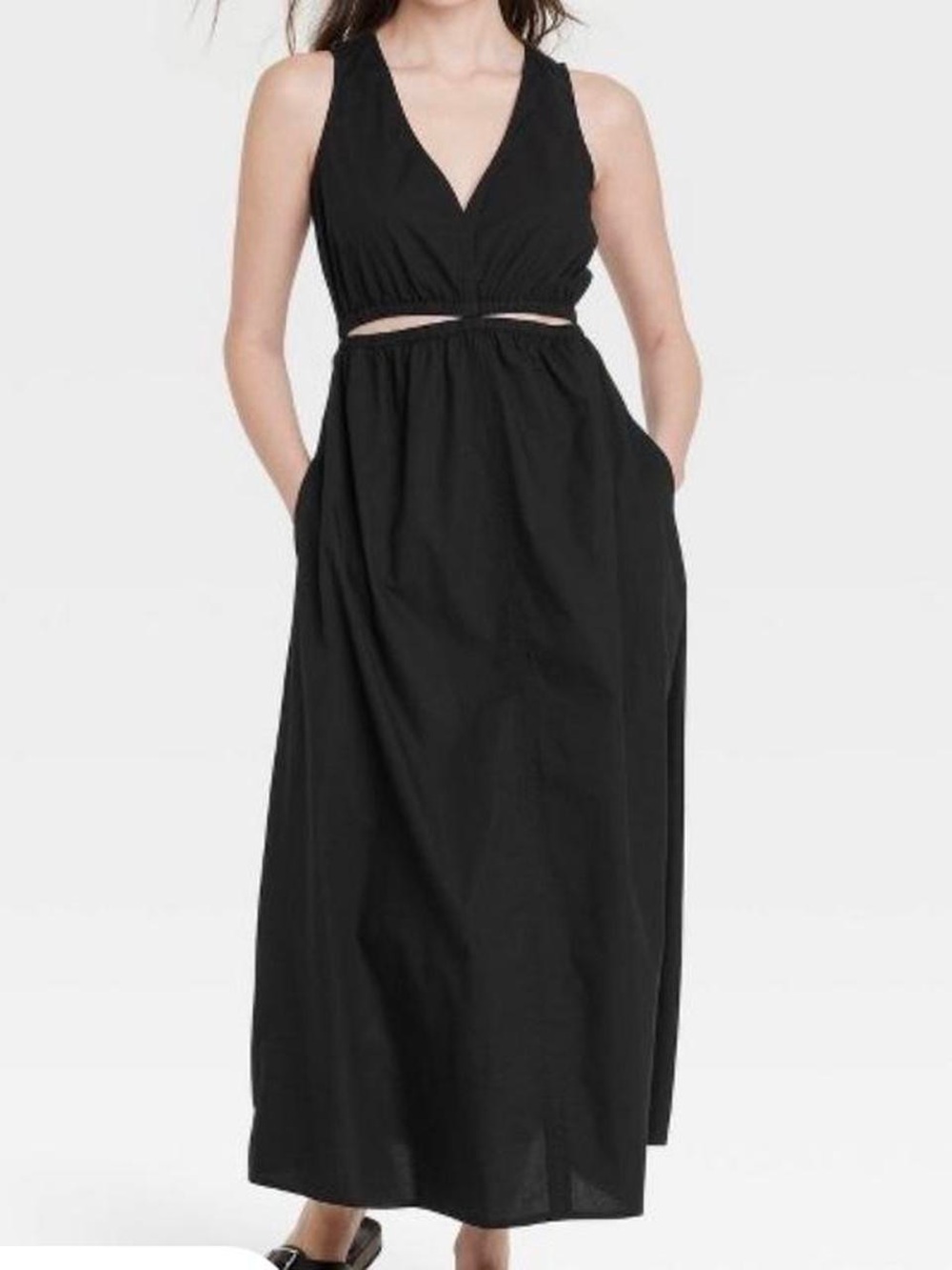 Universal Thread Black Sleeveless V-Neck Maxi Dress